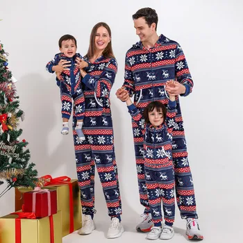 Vianoce Rodine Zodpovedajúce Pyžamo Sady Zimných Vianoce Sneh Elk Vytlačené Pyžamá Matka, Dcéra Otca Sleepwears Vyhovovali Oblečenie