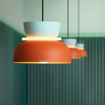 Nordic Farebný Prívesok Lampa Led Moderné Závesné Pozastavenie Posteli Obývacia Spálňa Štúdia Bar Jedáleň Osvetlenie Macaron Dekor