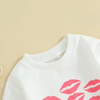 Unisex Detské Long Sleeve Kiss Označiť Písmená Tlačené Romper Kombinézach Bežné Mikina Kombinézu Oblečenie