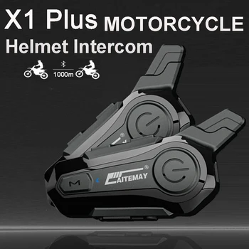 1/2ks Bluetooth Intercom Motocyklové prilby bluetooth headset pre 2 Rider intercomunicador Moto palubného telefónu Headset Bezdrôtové