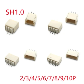 20PCS/Veľa SH1.0 Horizontálne Patch Pin Hlavičky 1.0 mm 2/3/4/5/6/8/9/10P Bývanie Zásuvka Konektor