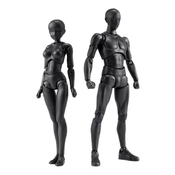 Akčné Figúrky PVC Model s Box Kreslenie Obrázku Modely pre Umelcov(Ženy+Muži,Black)