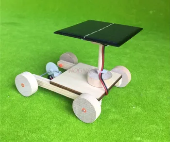 DIY solar dreva auto ochrany životného prostredia, materiálu, drevených technológie malých výrobných hračky ručné rodič-dieťa