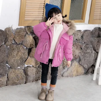 Dievčatá Kabát, Bundu Bavlna vrchné oblečenie Vetrolam 2023 Bežné Zahustiť Velvet Zime Teplé Snowsuit detské Oblečenie