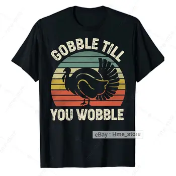 Gobble, Kým Sa Zakolísania Funny Vďakyvzdania Turecko T-Shirt Vintage