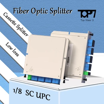 10pcs 1X8 SC UPC Fiber Optic FTTH Kazetový Box Optická Spojka SC UPC PLC 1X8 Vlákniny Splitter Kazeta