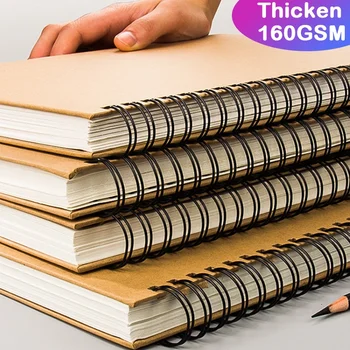 Profesionálne sketchbook Hrubý papier Špirála notebook Umenie školské potreby, Ceruzky rysovacie poznámkový blok, písacie potreby roztomilý gél perá, ceruzky