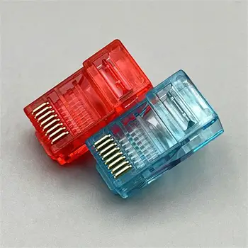 Káble pre sieť Ethernet Modul Zapojte Sieťový Konektor RJ-45 Crystal Hlavy Cat5 Farba Cat5e Pozlátené Kábel