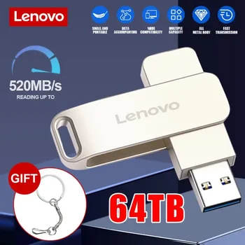 Lenovo USB 3.0 64TB kl ' úč 4TB 2TB Kovové High Speed Flash Pero Jednotku, Prenosné, Nepremokavé U Diskov Stick Mini SSD Memoria Pero USB