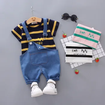 Detské oblečenie oblek pre Chlapcov a dievčatá, Deti Letné Krátke rukáv tričko + Nohavice Dva kusy Oblečenia sady detská sedačka