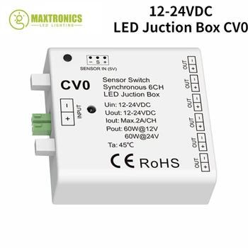 12-24VDC LED Juction Box CV0 60W 2A/KANÁL 6CH Senzor Prepínač Synchrónne Pre Vnútorné Jeden Farebný Prúžok Osvetlenie Svetlá Aplikácie