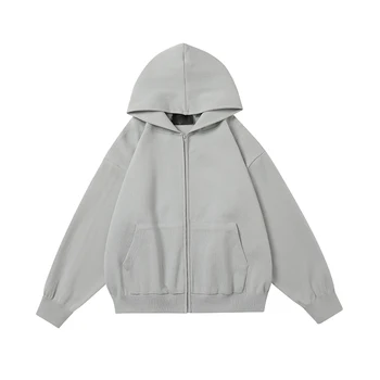 Harajuku Cleanfit Streetwear Y2k Neforemné Zips Bunda s Kapucňou pre Mužov a Ženy, jednofarebné Ropa Hombre Bežné Nadrozmerné Oblečenie