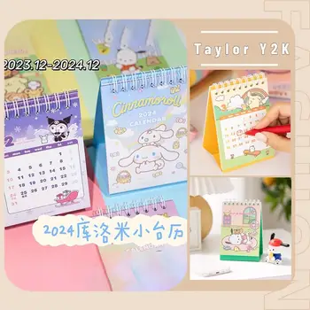 2024 Sanrio Hello Kitty Kalendár Anime Obrázok Kuromi Cinnamoroll Moje Melódie Študent Kalendár Office Poznámka Hodiny Stolové Dekorácie