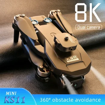 KS11 8K Profesionálne 4K Dual Kamera Mini Drone Prekážkou Vyhýbanie Striedavé Optický Tok RC Dron Skladacia Quadcopter Deti Hračka