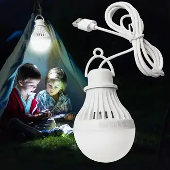 6500K 5W 7W Mini Žiarovka LED Camping Lampa Nočný Rybolov, Lov Núdzové LED Žiarovky Prenosné USB-powered stolná Lampa