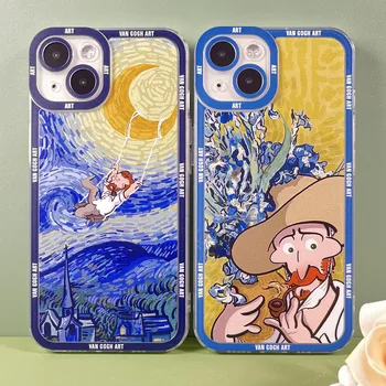 Puzdro Pre iPhone 14 13 12 11 Pro Max Mini XS X XR SE 7 8 Plus Mäkké Pokrytie Van Gogh Art Comics