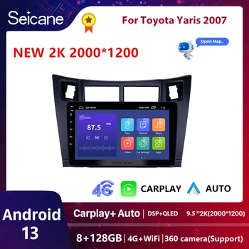 8G+128G 2 Din Carplay Auto Multimediálny Prehrávač pre Toyota Yaris Vitz Platz 2005-2011 Rádio Fascia autorádio, Android GPS Navigátor