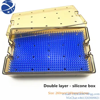 Yun YiSterilization Zásobník Box Dvojvrstvové Silikónové Dezinfekcia Box Oko Nástroj Vysokej Teplote Sterilizačný Box