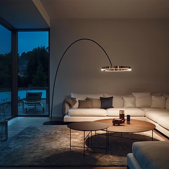 Moderný minimalistický krúžok vertikálne poschodí svetlo obývacia izba štúdia model izba club rybárske poschodí lampa