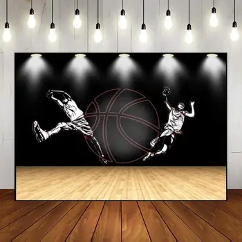 Basketbal Narodeniny Dekorácie Na Pozadí Hospodárskej Súťaže Deti Baby Sprcha Strán Fotografie Pridať Kúzlo Vaše Špeciálne Deň Vlastné Pozadie
