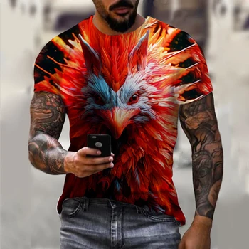 Unisex pánske T-Shirt Pre Mužov s Kohút Oblečenie Letné Topy 3D Vytlačený Obrázok Tee Košele O-krku Krátky Rukáv Fashion Bežné 