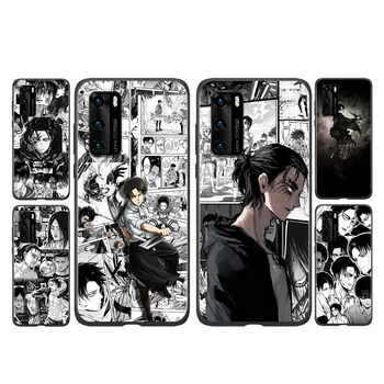 Útok Na Titan Japonské Anime pre Huawei P30 P40 P20 P10 Pro Lite E Plus 4G 5G P9 P8 Lite P Smart Z S Plus Black Telefón Prípade