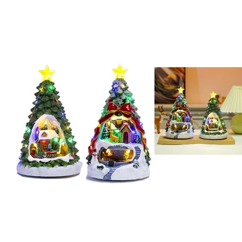 Vianočné Tému Svetelného Music Box Slávnostné Živice Dekor Žiariacu Plochu Ornament