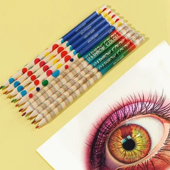 10pcs Rainbow Farebné Ceruzky Kreatívne Grafické efekty Štyri Farebné Ceruzky Štyri Farby Rovnaké Základné Ceruzka na Kreslenie Kancelárske Školské potreby