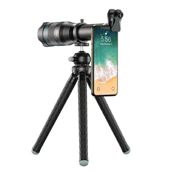 60x HD zoom objektív, teleobjektív pre mobilný telefón objektív s telefónom, adaptér a statív.