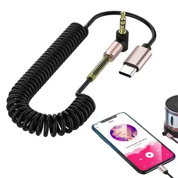 USB C Audio Kábel Typu C Na 3,5 mm Muž Zdvíhateľnej pre Slúchadlá, AUX Adaptér Flexibilné Audio Kábel Pre Slúchadlá Auto Stereofónny Reproduktor