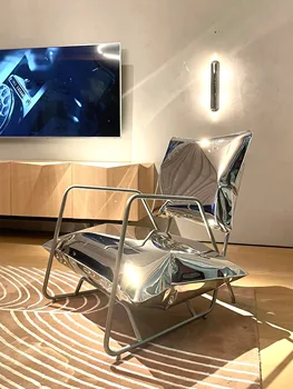 Nerezová oceľ art tvorivé obývacia izba stoličky Svetlo luxusné osobnosti voľný čas stoličky Obchodný priestor displej kovové kreslo
