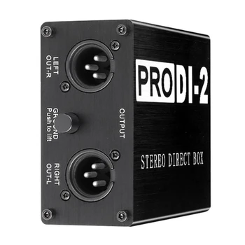 Prodi-2 Pasívne Stereo Direct Box Audio DI Box Priame Vstrekovanie Box Nízka Hlučnosť Gitary, Basy DI 2 Kanálové Audio Converter