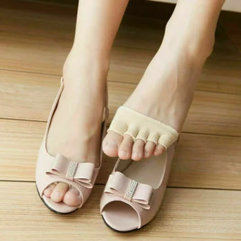 Ženy Päť prstov Ponožky Vysoké Podpätky Prednú Polovicu Dlane Neviditeľné Ponožky Plytké Port-slip Otvorené Prst Ponožky XIN-Doprava