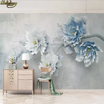 beibehang Vlastnú tapetu nástenná maľba 3d blue plastický pivónia kvet nový Čínsky pozadí steny papiere domova abstraktných de parede