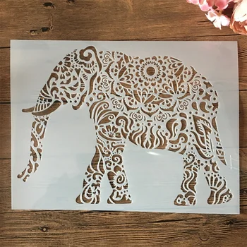 XL 35*26 cm Veľké Mandala Slon DIY Vrstvenie Blany Maľovanie Zápisník Sfarbenie Razba Album Dekoratívne Šablóny