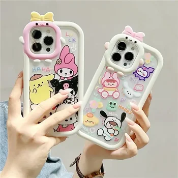 Hello Kitty Sanrio Pochacco Kuromi Transparentné Telefón puzdro Pre iPhone 14 13 12 11 Pro Max Xr Xs 14 Plus Prípade Roztomilý kreslený Kryt