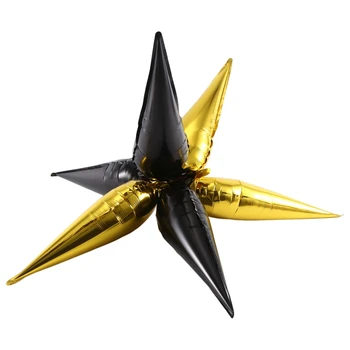 100 KS Balónov Gold & Black Svadobné Dekorácie Pre Výbuchu Hviezdy, Hliníkové Balón Svetelný Kužeľ Strany