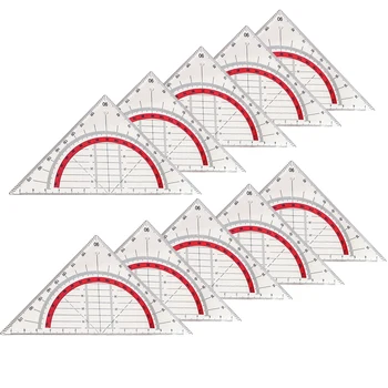 10pcs Uhlomeru Matematika Geometria Trojuholníka Kancelárske Školské potreby na Kreslenie Dizajnér Podrobný Návrh Transparentné Študentov Meranie