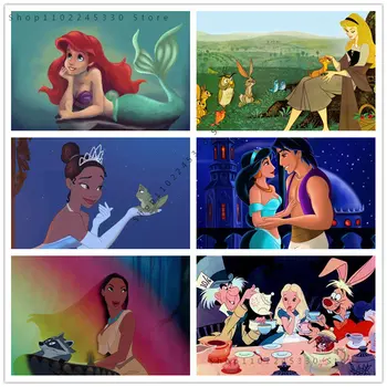 Princezná Obrázok Disney Plátno, Maľovanie, Spálne, Obývacia Izba Dekor Plagáty A Vytlačí Na Stenu Cartoon Art Domáce Dekorácie