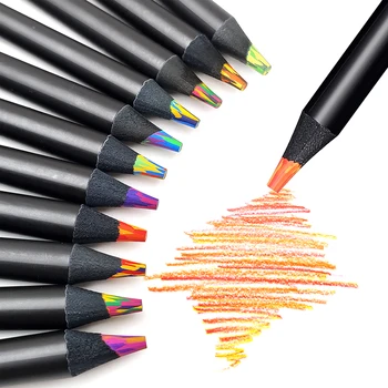 1Pc 8 Farieb Gradient Rainbow Ceruzky Jumbo-Farebné Ceruzky, Viacfarebná Ceruzky pre Umelecké Kreslenie, Maľovanky Skicovanie Náhodný