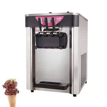 Tri Príchute Ice Cream Maker Obchodné Soft Ice Cream Stroj Nehrdzavejúcej Ocele Stroj Na Výrobu Zmrzliny