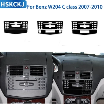 Pre Mercedes Benz C Trieda W204 2007-2010 Doplnky Interiéru Vozidla Centrálne Riadenie, Klimatizácia Výbava Nálepky Lesklý Čierny Plast