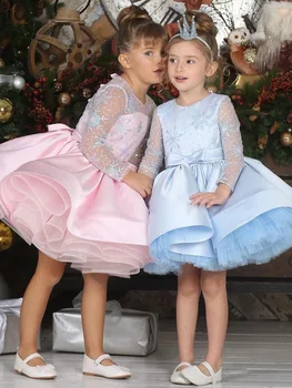 2024 Nové Princezná Šaty Sequin Večer Svadby Krátke Šaty Elegantné Formálne Plesové Šaty Pre Dievčatá Darček K Narodeninám