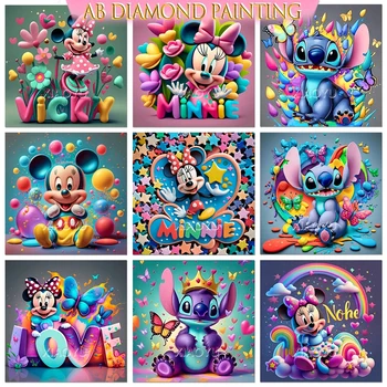 Disney Diamond Maľovanie Auta Steh Mickey DIY Diamond Mozaiky Výšivky Kreslený Obrázok Remeslá Umenie Hobby Cross Stitch Domova