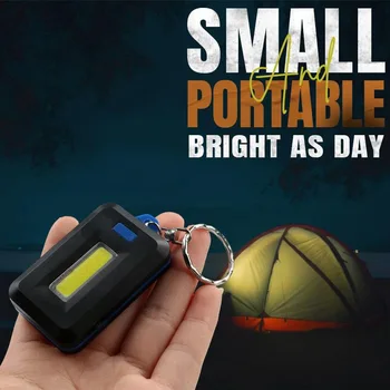 1PCS Prenosný Mini COB LED Keychain Baterka prívesok na Keyring Pochodeň Svetla Lampy Napájaný z Batérií Pre Camping, Turistiku, Rybolov