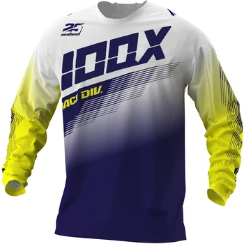 IOQX White/Navy/Yellow SPOJKA Dospelých Jersey Motocross Závodné Mx Dirt Bike Off Road Atv MBX Tričko