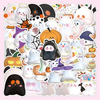 10/30/60PCS Roztomilý Kreslený 3D Ghost Nálepky Halloween Dekorácie, Nálepky Pre Skateboard Chladnička Bicykel, Notebook, Auto Nálepky, HOBBY Hračky