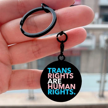 Móda Trans Práva sú Ľudské Práva v Pohode Tlačidlo Menovky, Motocykle, Autá Batoh Chaveiro Keychain Pre Priateľov Krúžok Príslušenstvo