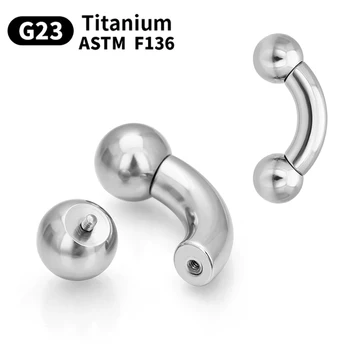 G23 Titán Piercing Zakrivené Činku Nose Krúžok pre ženy Veľkým Vnútorným Závitom SATM F316 Sexi Telom Šperky