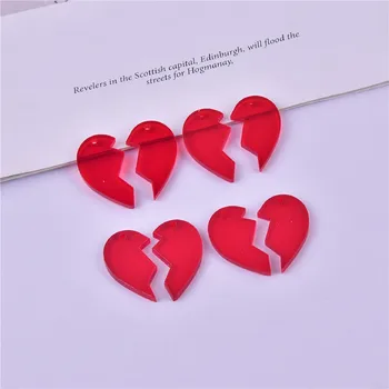 10pcs Srdce V Srdci Valentína Láska Akryl zobrazili kľúčové tlačidlá pre DIY Náušnice Šperky Robiť